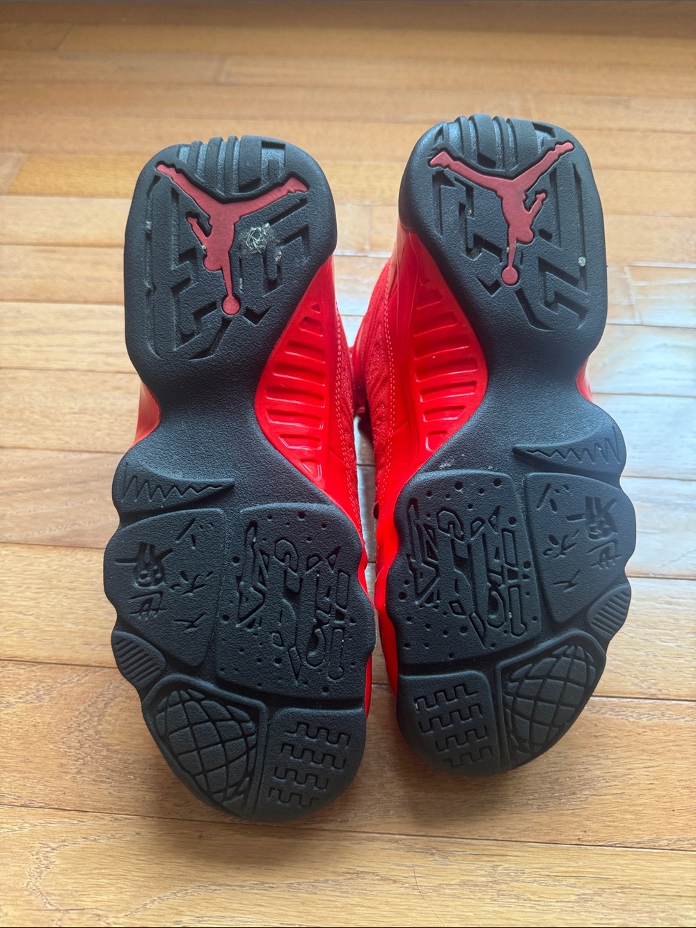 Jordan Kids Red High-Top Sneakers with Black Accents - Picture 7 of 7